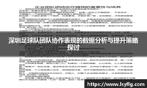 深圳足球队团队协作表现的数据分析与提升策略探讨