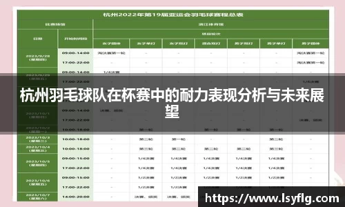 杭州羽毛球队在杯赛中的耐力表现分析与未来展望